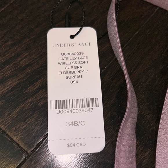 NWT lace wireless soft bra size 34B/C in lilac - Picture 3 of 7